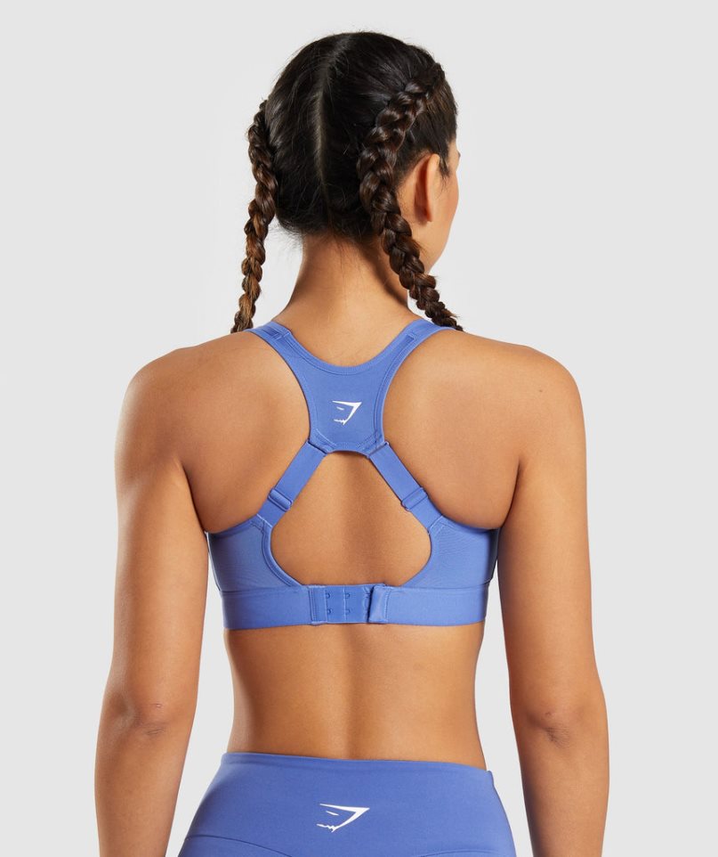 Women's Gymshark Open Back Sports Bra Blue | CA 0163NA